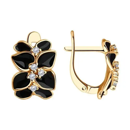 Серьги с английским замком из позолоты