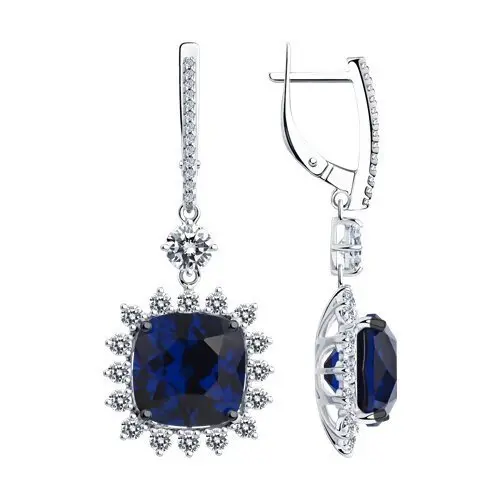 Серьги подвесные из серебра