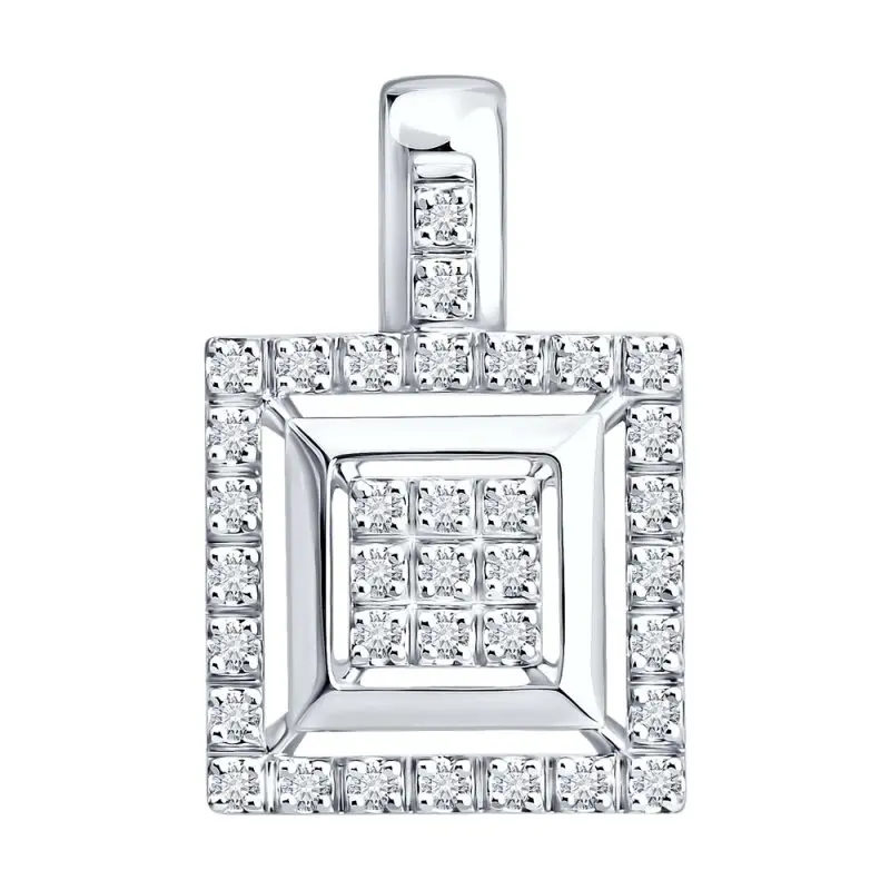 Подвеска бегунок из белого золота