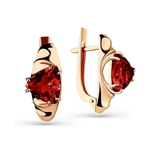 Серьги с английским замком из красного золота