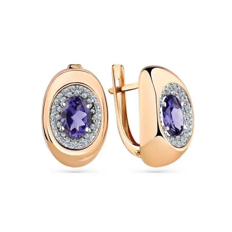 Серьги с английским замком из красного золота