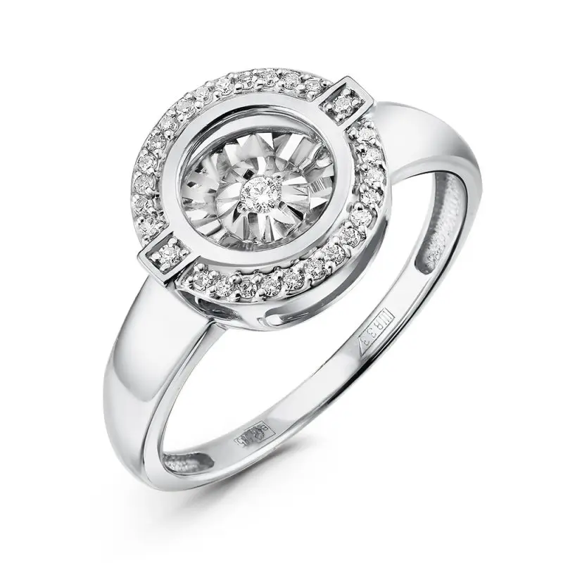 Кольцо декоративное из белого золота