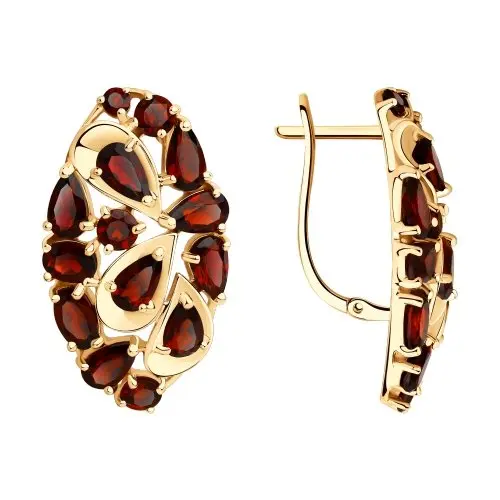 Серьги с английским замком из красного золота