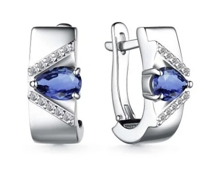 Серьги с английским замком из серебра