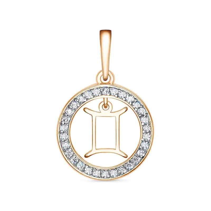 Подвеска знак зодиака из комбинированного золота