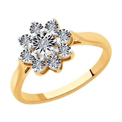 Кольцо декоративное из комбинированного золота