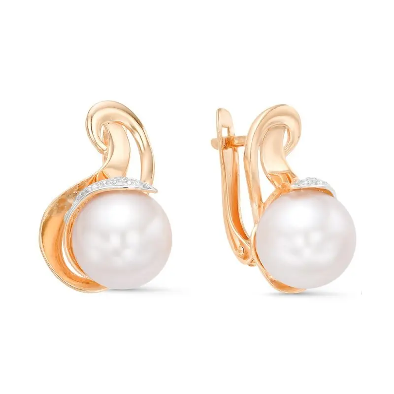 Серьги с английским замком из красного золота