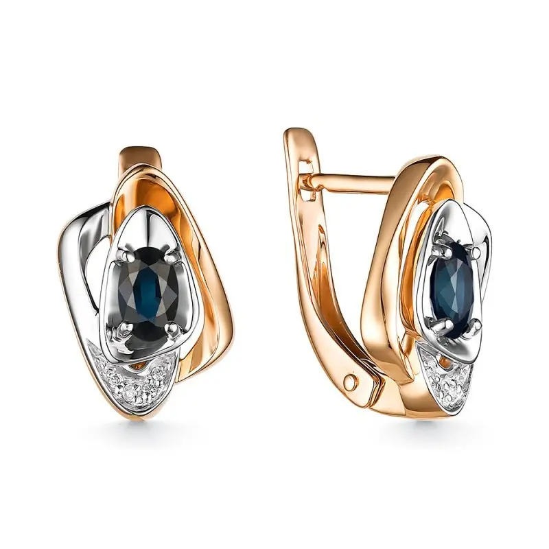 Серьги с английским замком из красного золота