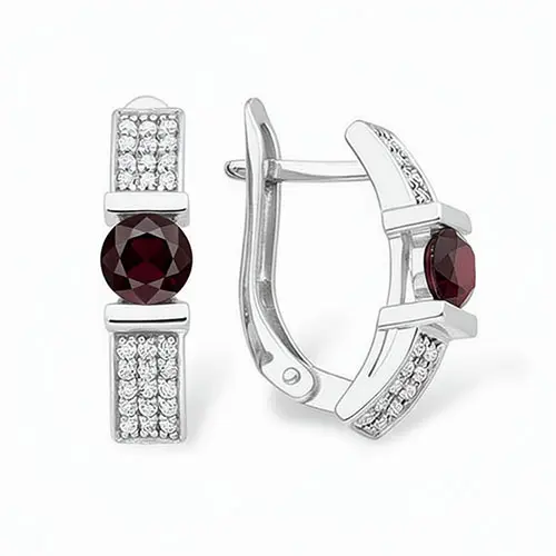 Серьги с английским замком из серебра