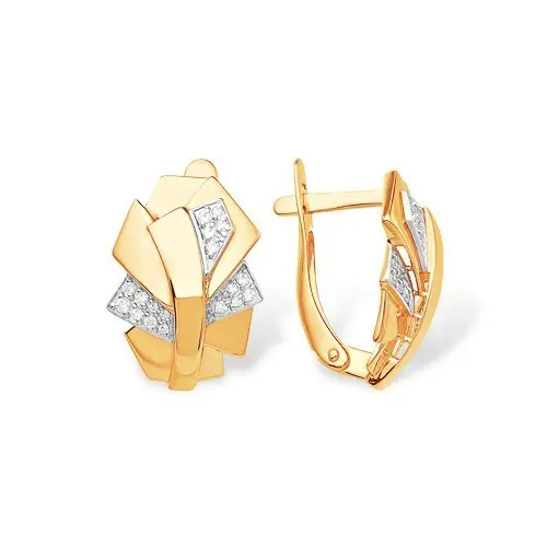 Серьги с английским замком из красного золота