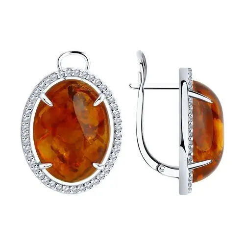 Серьги с английским замком из серебра