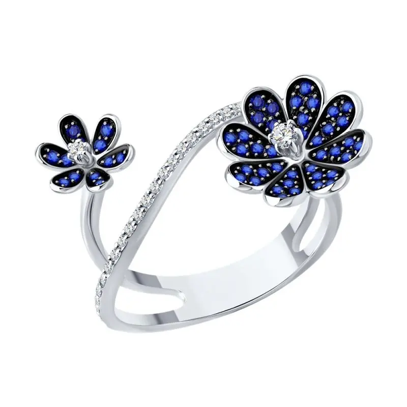 Кольцо декоративное из белого золота