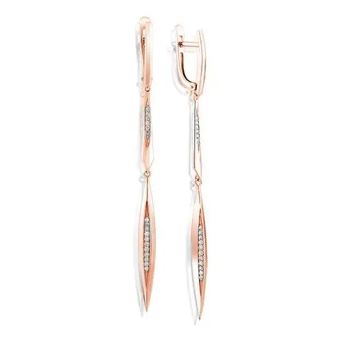 Серьги с английским замком из красного золота с бриллиантами