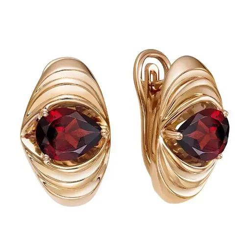 Серьги с английским замком из красного золота