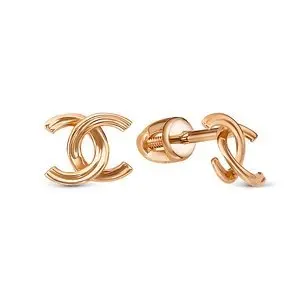 Серьги пуссеты из красного золота