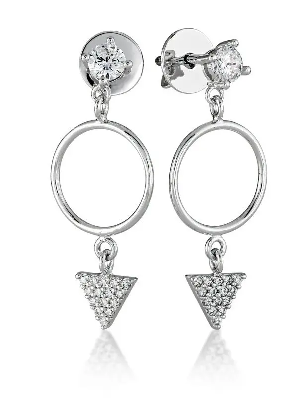 Серьги подвесные из серебра