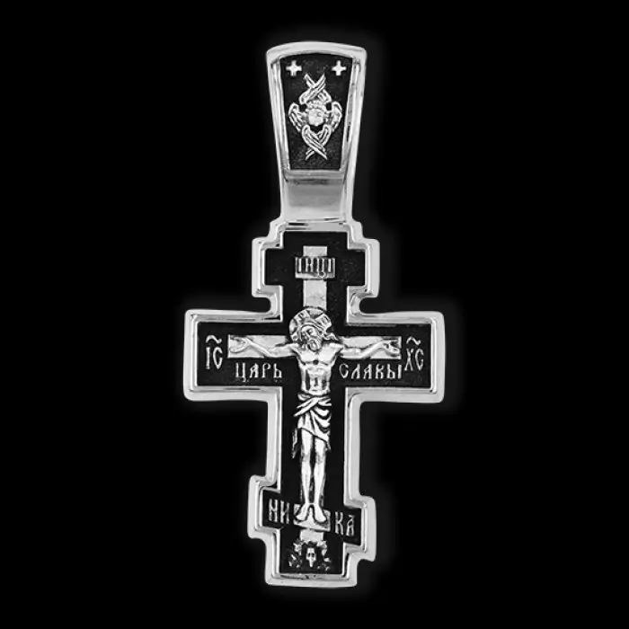 Подвеска крест из серебра