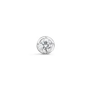 Серьги одиночные из белого золота