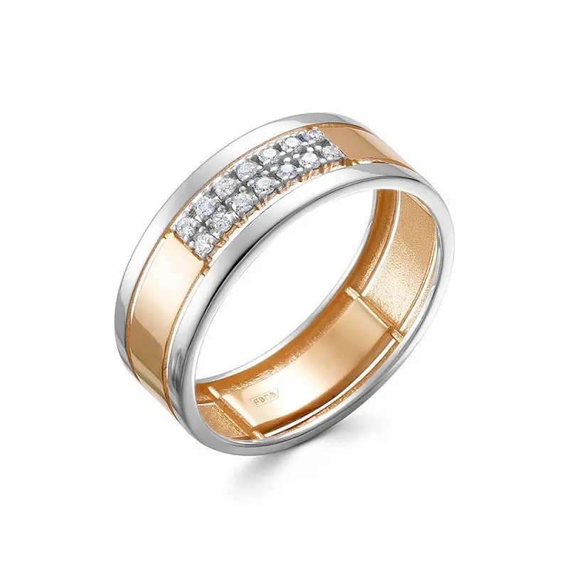 Кольцо декоративное из комбинированного золота