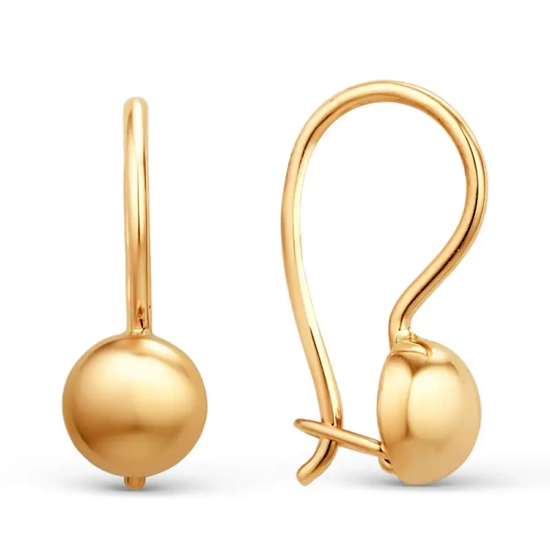 Серьги детские из красного золота