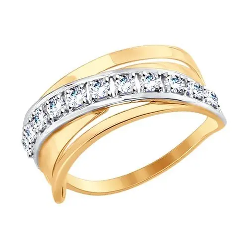 Кольцо декоративное из комбинированного золота