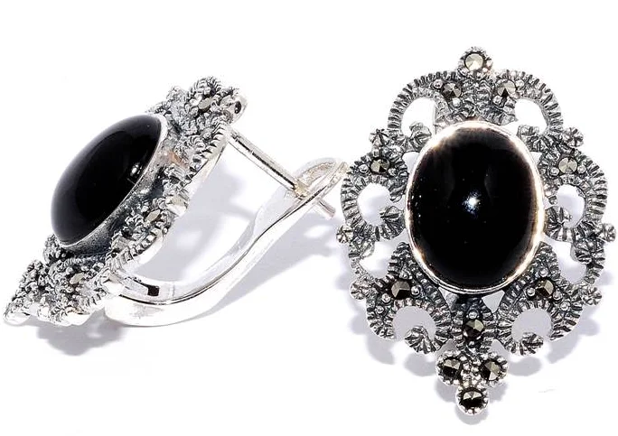 Серьги с английским замком из серебра