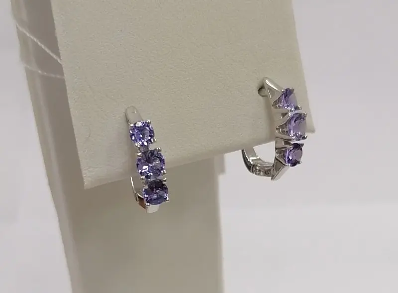 Серьги с английским замком из серебра