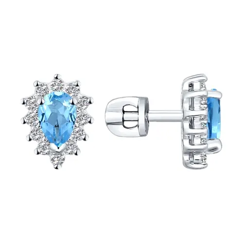 Серьги пуссеты из серебра