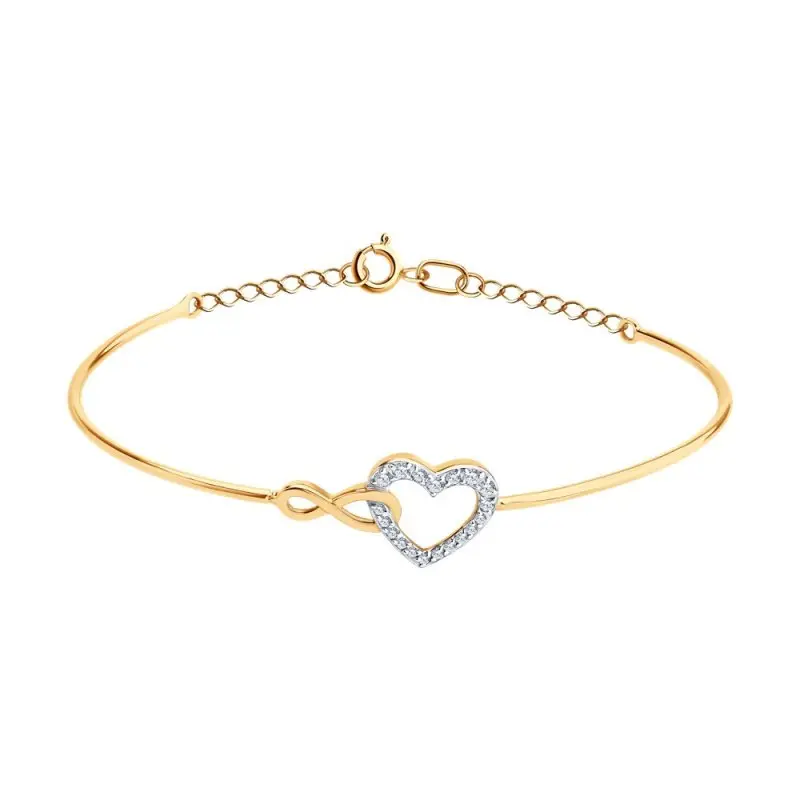 Браслет жесткий из красного золота