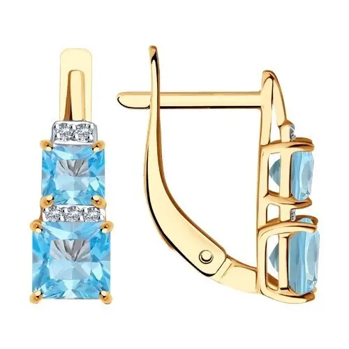 Серьги с английским замком из красного золота