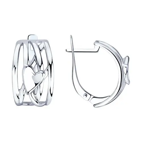 Серьги с английским замком из серебра
