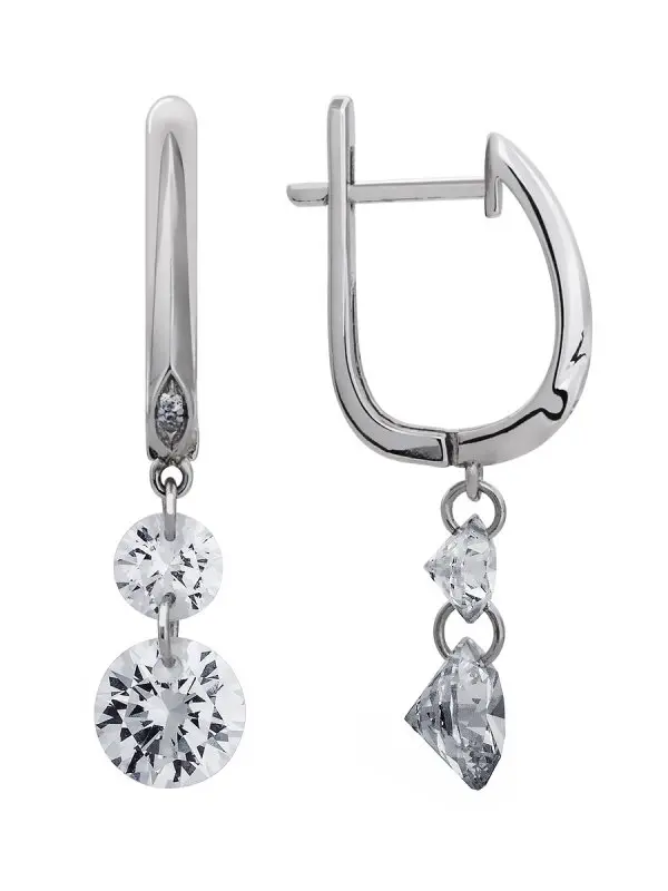 Серьги подвесные из серебра