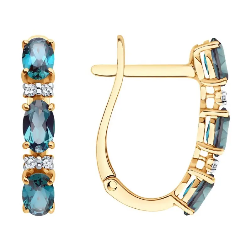 Серьги с английским замком из красного золота