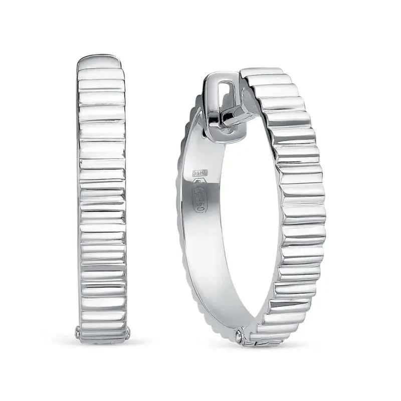 Серьги с английским замком из белого золота