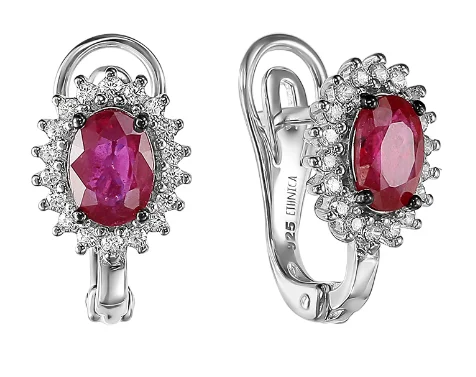 Серьги с английским замком из серебра