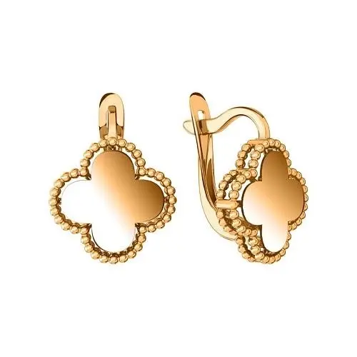 Серьги с английским замком из красного золота