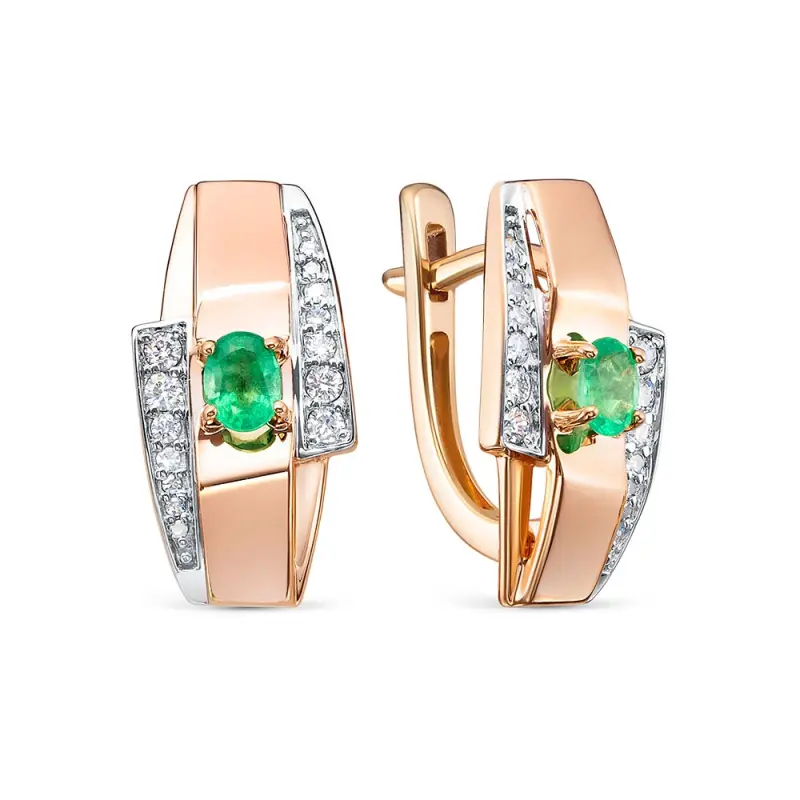 Серьги с английским замком из красного золота