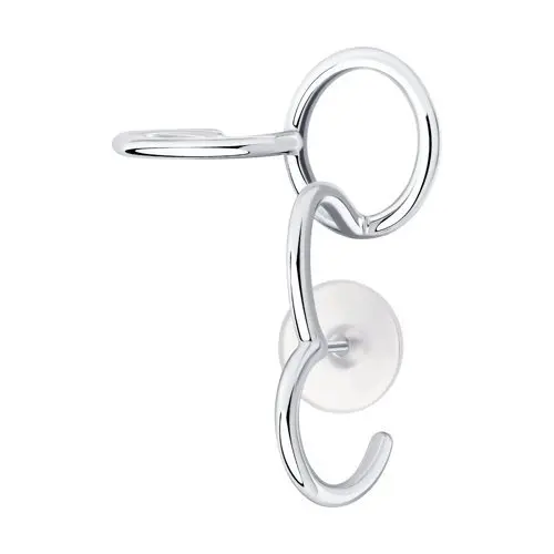 Серьги одиночные из серебра