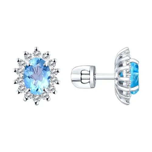 Серьги пуссеты из серебра