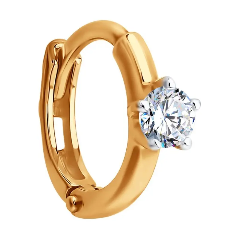 Серьги конго из красного золота