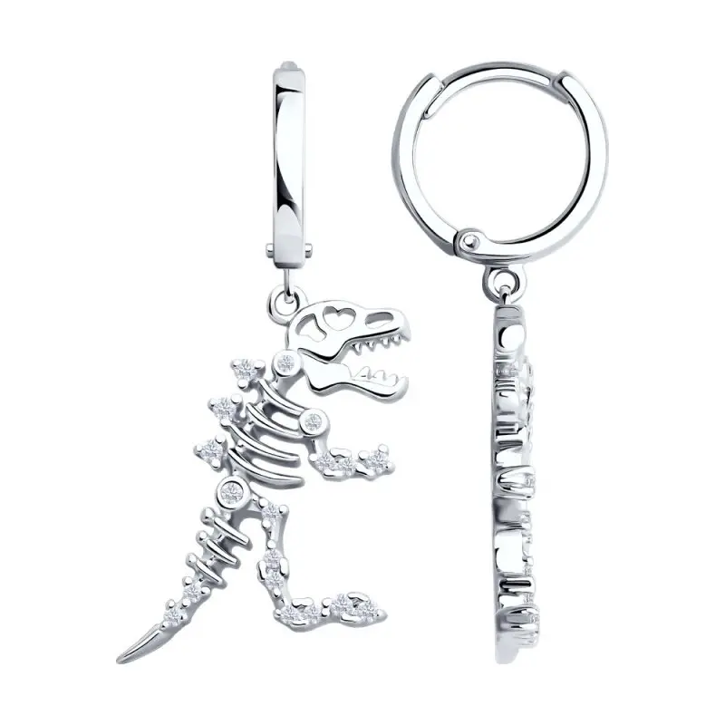 Серьги подвесные из серебра