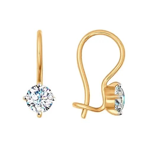 Серьги детские из красного золота