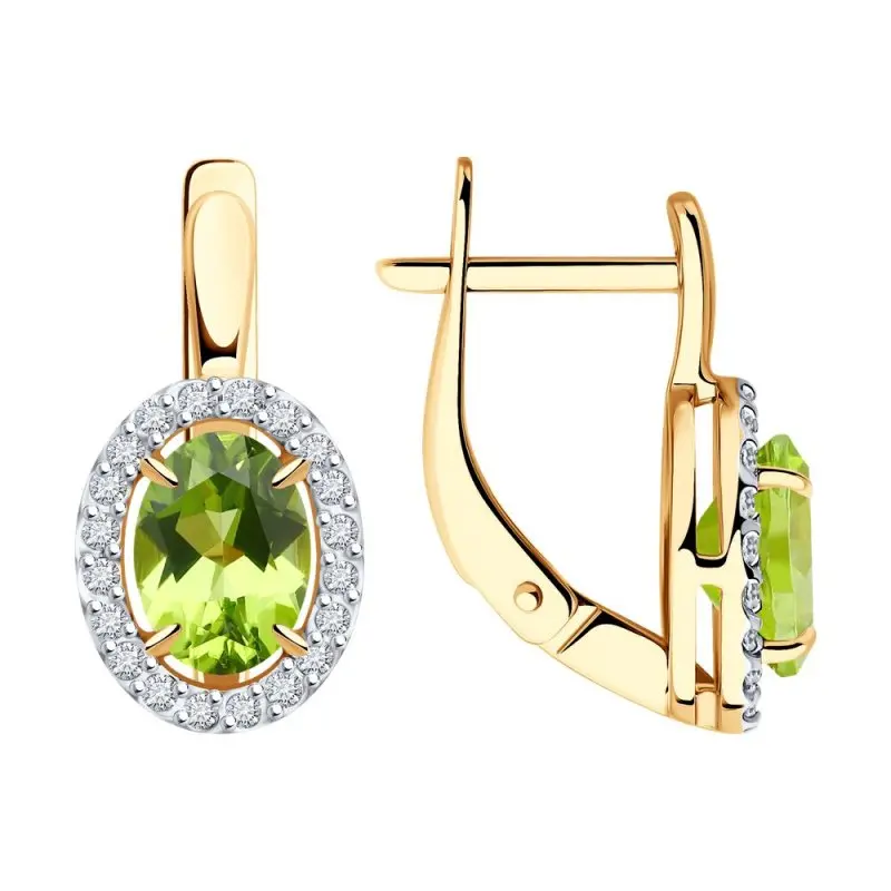 Серьги с английским замком из красного золота