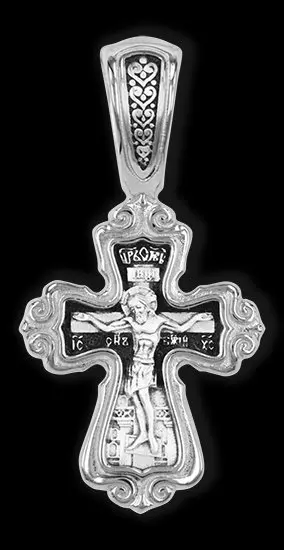 Подвеска крест из серебра