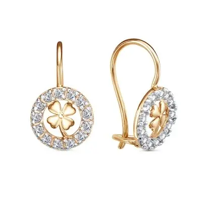 Серьги детские из красного золота
