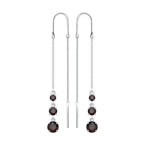 Серьги цепочки из серебра