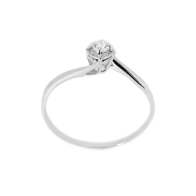 Кольцо помолвочное из белого золота