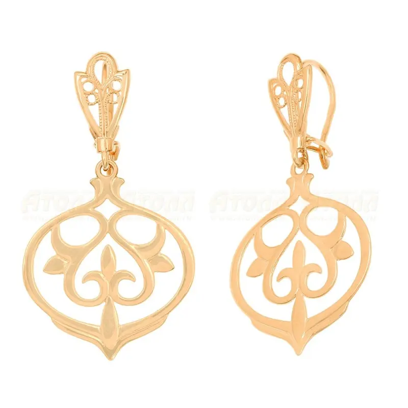 Серьги петельки из красного золота