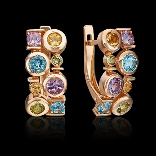 Серьги с английским замком из красного золота