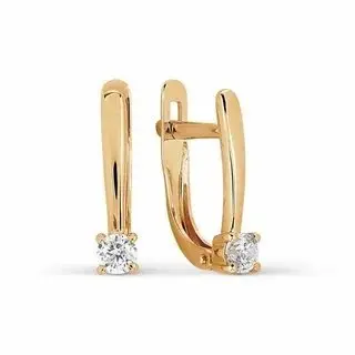 Серьги с английским замком из красного золота